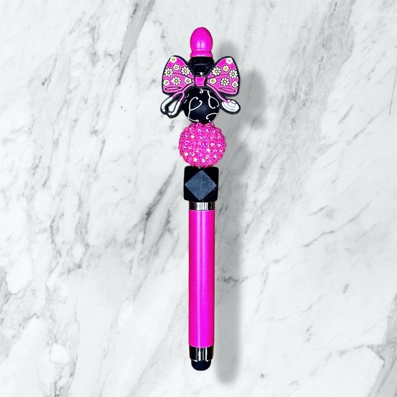 Kkay’s Krafts Other - Elegant Stethoscope Floral Hot Pink Bow Stylist & Pen